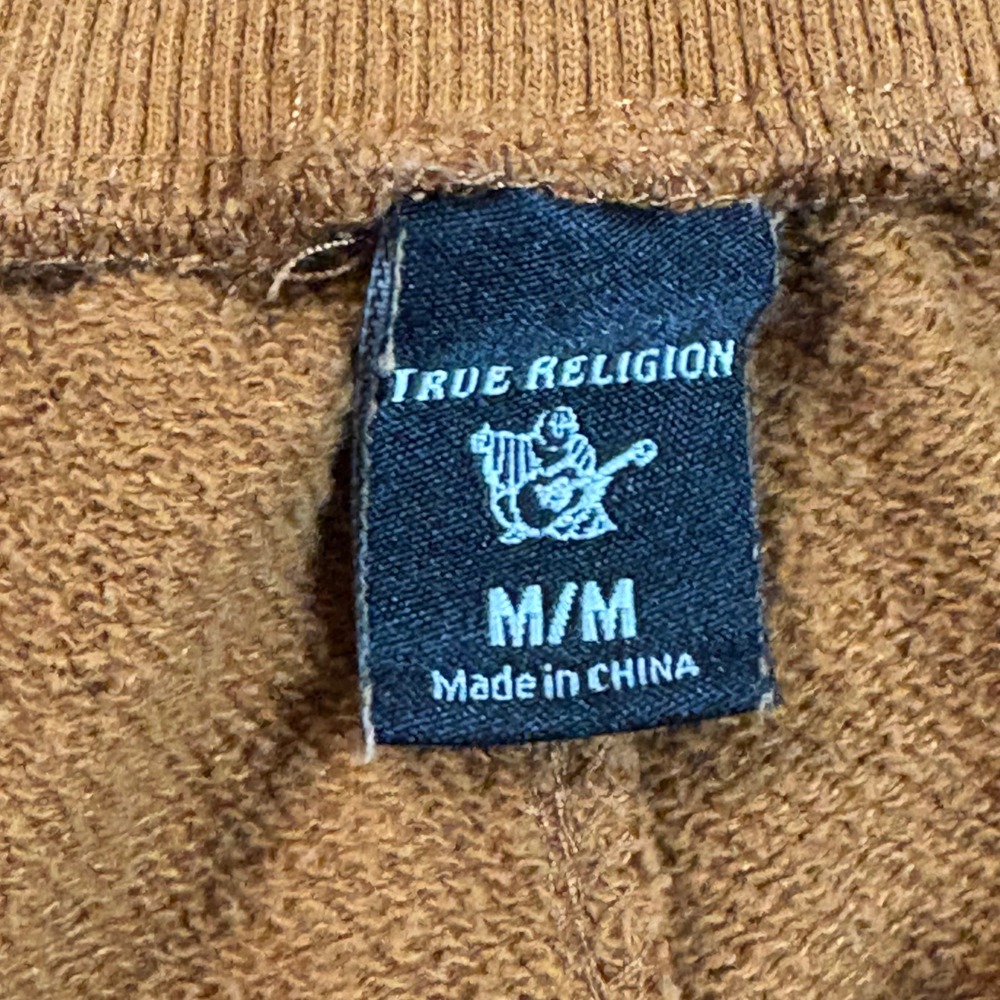 True Religion Revolt Joggers Mens Medium Burnt Orange Rust Buddha Half Logo - Picture 4 of 12
